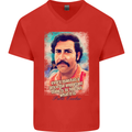Pablo Escobar Quote Mens V-Neck Cotton T-Shirt Red
