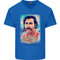 Pablo Escobar Quote Mens V-Neck Cotton T-Shirt Royal Blue