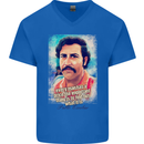 Pablo Escobar Quote Mens V-Neck Cotton T-Shirt Royal Blue