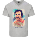 Pablo Escobar Quote Mens V-Neck Cotton T-Shirt Sports Grey