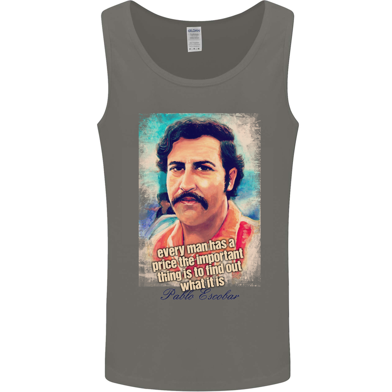 Pablo Escobar Quote Mens Vest Tank Top Charcoal