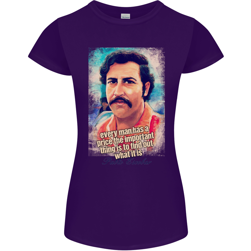 Pablo Escobar Quote Womens Petite Cut T-Shirt Purple