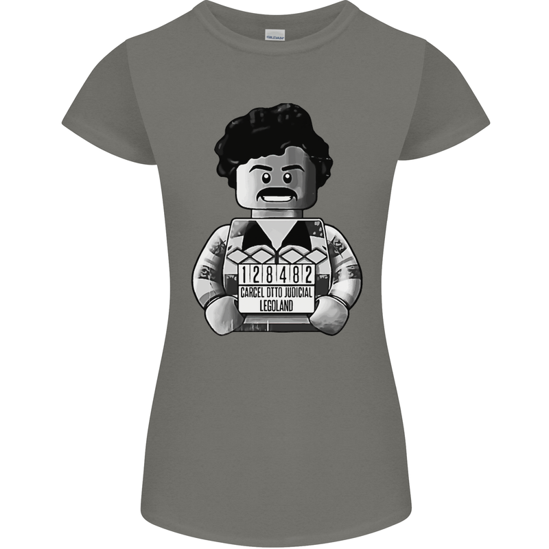 Pablo Escobar Womens Petite Cut T-Shirt Charcoal