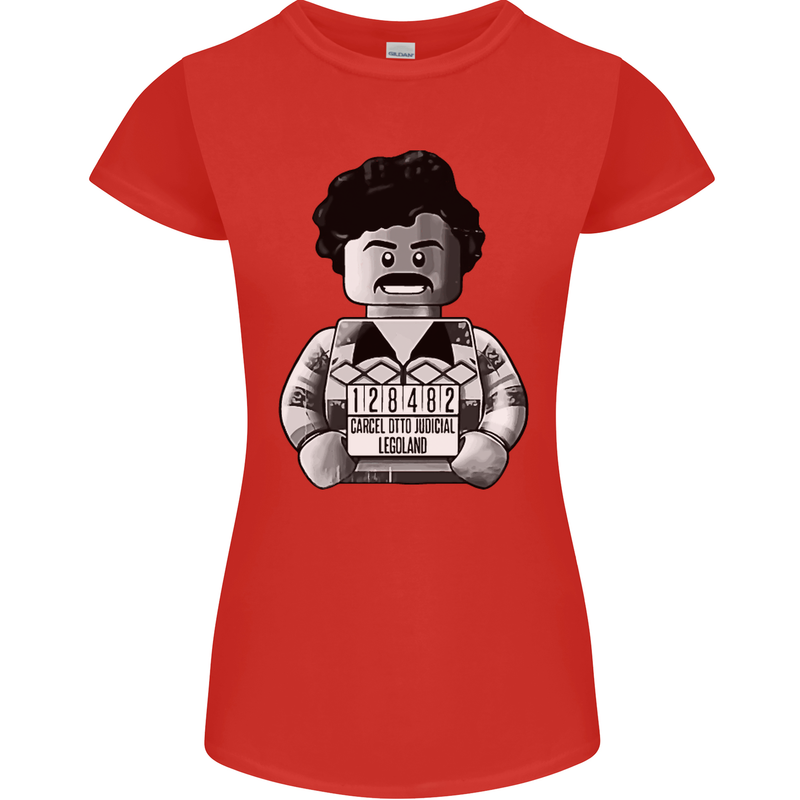 Pablo Escobar Womens Petite Cut T-Shirt Red