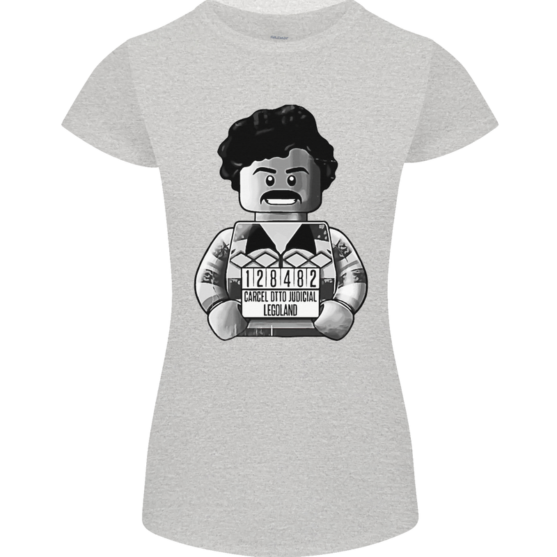Pablo Escobar Womens Petite Cut T-Shirt Sports Grey