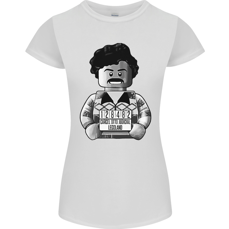 Pablo Escobar Womens Petite Cut T-Shirt White