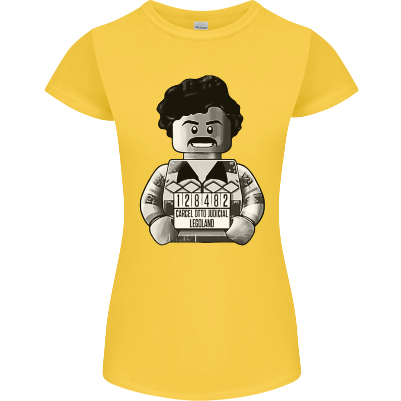 Pablo Escobar Womens Petite Cut T-Shirt Yellow