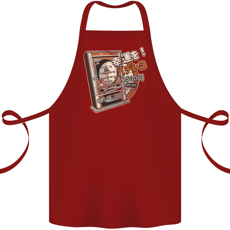 Pachinko Machine Arcade Game Pinball Cotton Apron 100% Organic Maroon