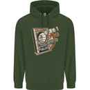 Pachinko Machine Arcade Game Pinball Mens 80% Cotton Hoodie Forest Green