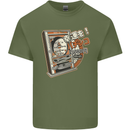 Pachinko Machine Arcade Game Pinball Mens Cotton T-Shirt Tee Top Military Green