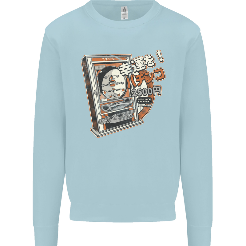 Pachinko Machine Arcade Game Pinball Mens Sweatshirt Jumper Light Blue