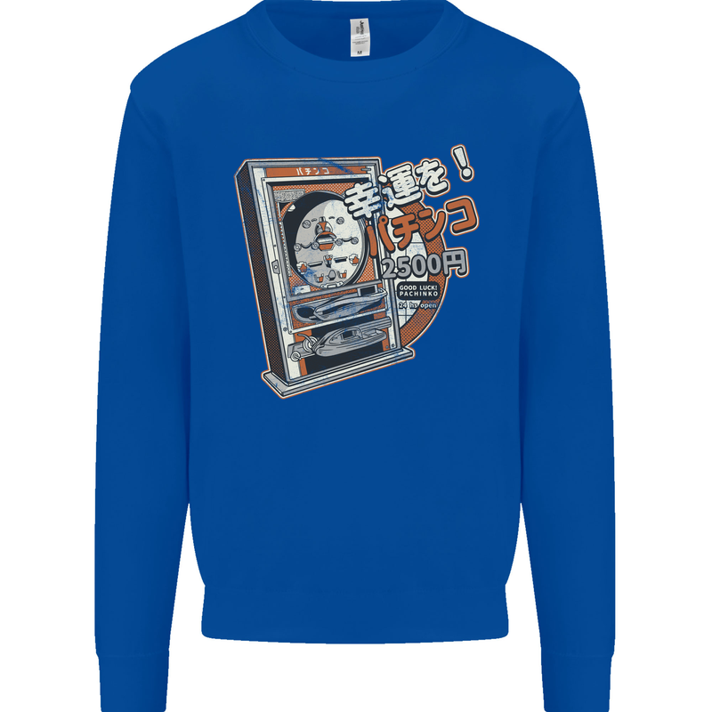 Pachinko Machine Arcade Game Pinball Mens Sweatshirt Jumper Royal Blue