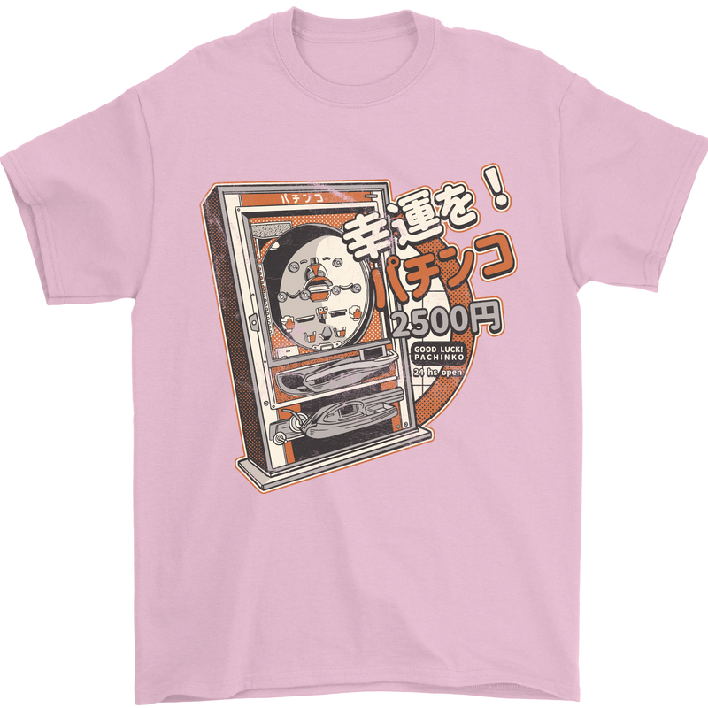 Pachinko Machine Arcade Game Pinball Mens T-Shirt Cotton Gildan Light Pink