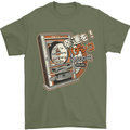 Pachinko Machine Arcade Game Pinball Mens T-Shirt Cotton Gildan Military Green