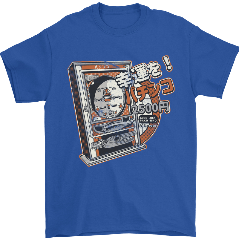 Pachinko Machine Arcade Game Pinball Mens T-Shirt Cotton Gildan Royal Blue