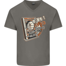 Pachinko Machine Arcade Game Pinball Mens V-Neck Cotton T-Shirt Charcoal