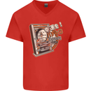 Pachinko Machine Arcade Game Pinball Mens V-Neck Cotton T-Shirt Red