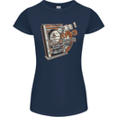 Pachinko Machine Arcade Game Pinball Womens Petite Cut T-Shirt Navy Blue