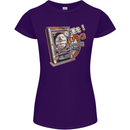 Pachinko Machine Arcade Game Pinball Womens Petite Cut T-Shirt Purple