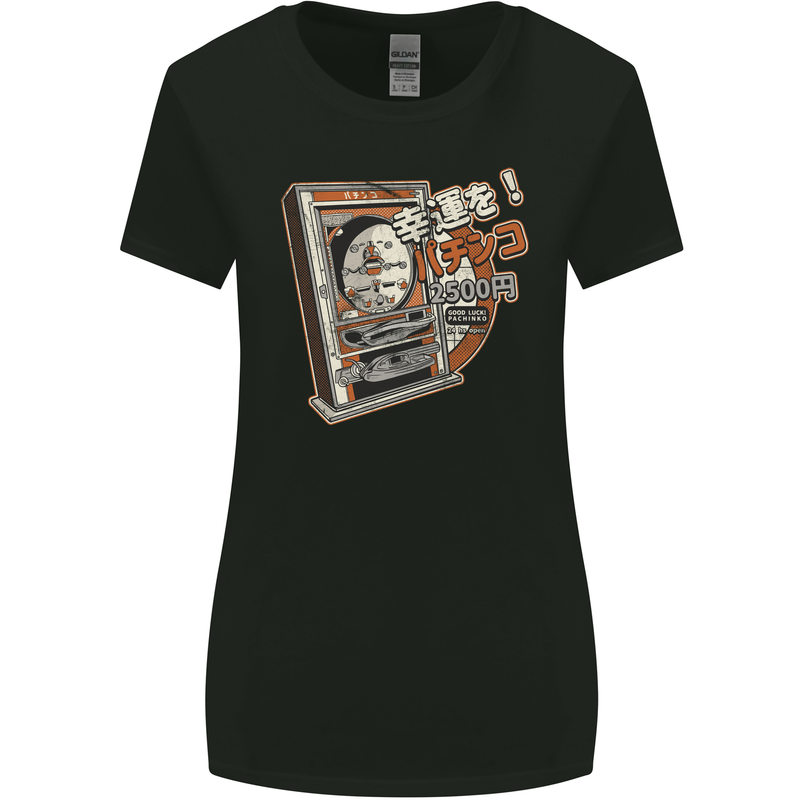 Pachinko Machine Arcade Game Pinball Womens Wider Cut T-Shirt Black