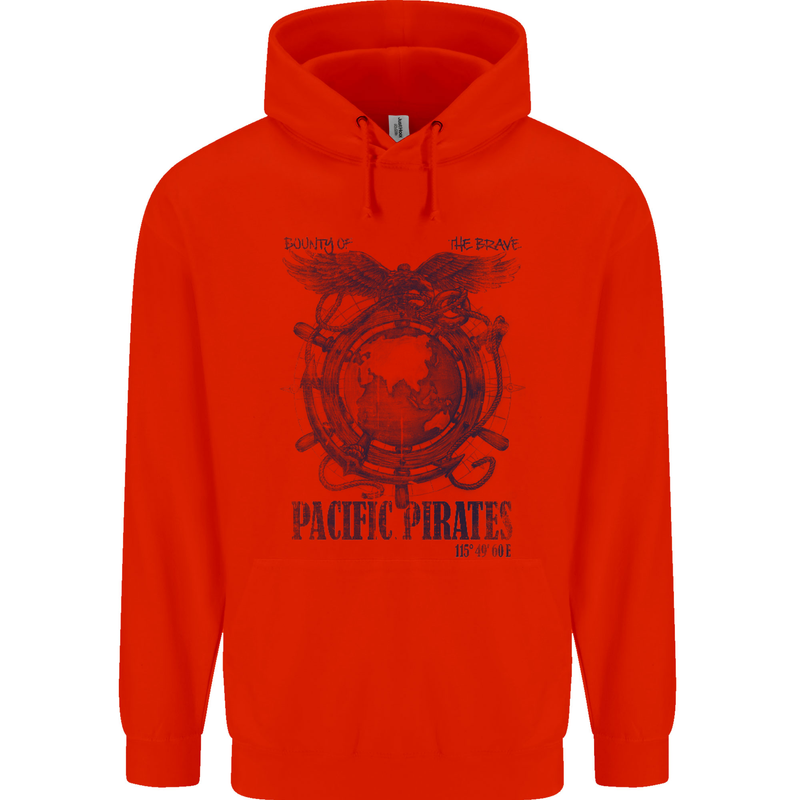 Pacific Pirates Sailing Sailor Boat Childrens Kids Hoodie Bright Red