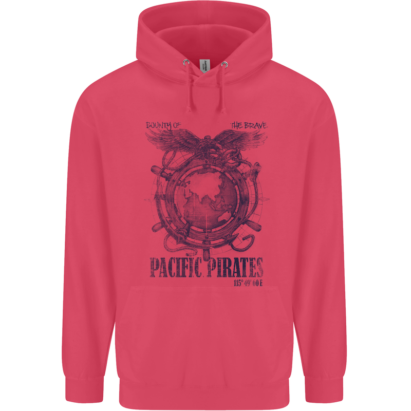 Pacific Pirates Sailing Sailor Boat Childrens Kids Hoodie Heliconia