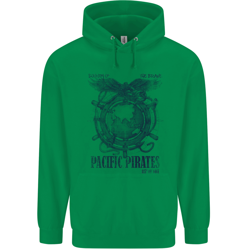 Pacific Pirates Sailing Sailor Boat Childrens Kids Hoodie Irish Green