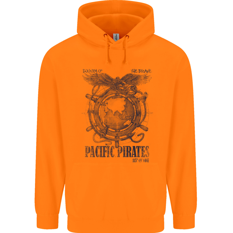 Pacific Pirates Sailing Sailor Boat Childrens Kids Hoodie Orange