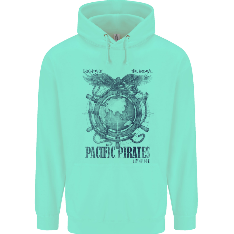 Pacific Pirates Sailing Sailor Boat Childrens Kids Hoodie Peppermint