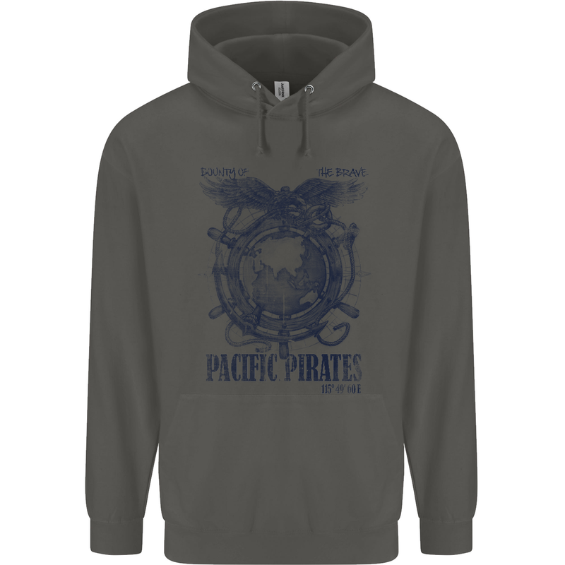 Pacific Pirates Sailing Sailor Boat Childrens Kids Hoodie Storm Grey
