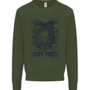 Pacific Pirates Sailing Sailor Boat Kids Sweatshirt Jumper Forest Green