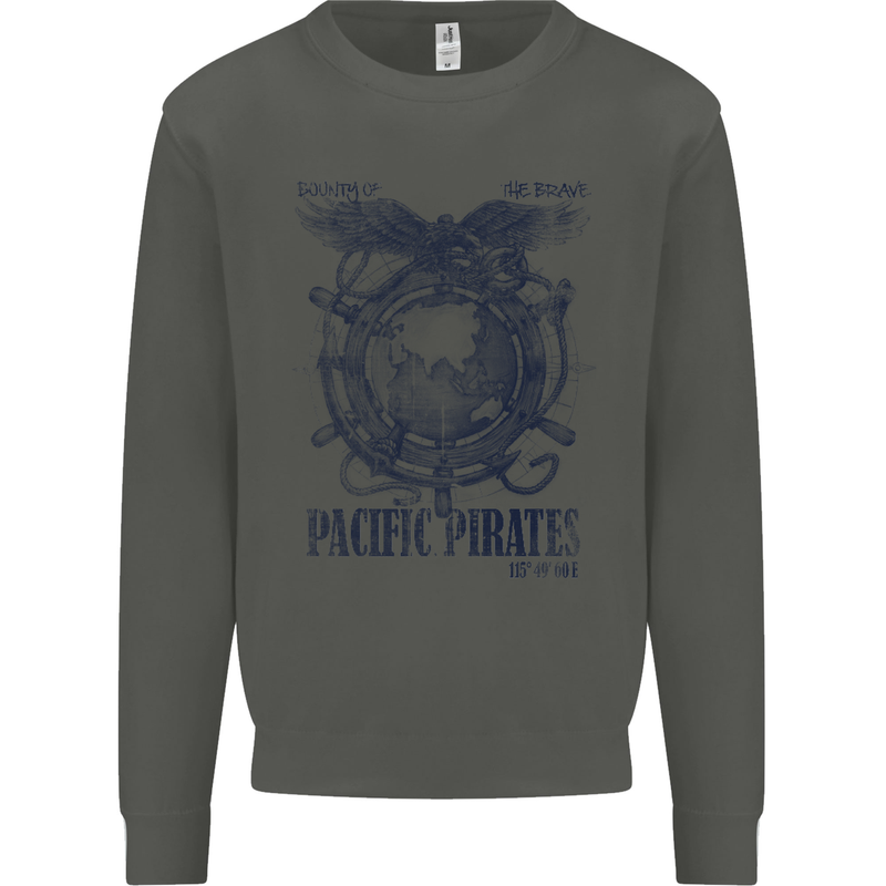 Pacific Pirates Sailing Sailor Boat Kids Sweatshirt Jumper Storm Grey