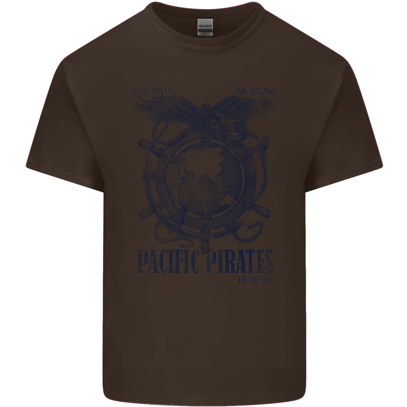 Pacific Pirates Sailing Sailor Boat Kids T-Shirt Childrens Chocolate