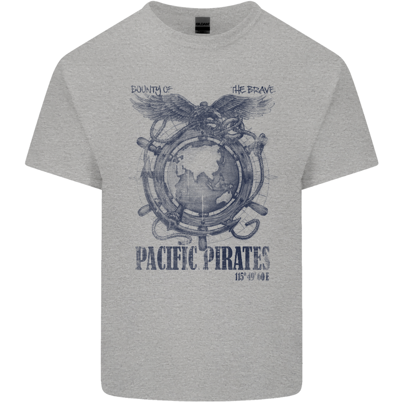 Pacific Pirates Sailing Sailor Boat Kids T-Shirt Childrens Sports Grey