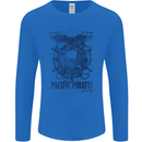 Pacific Pirates Sailing Sailor Boat Mens Long Sleeve T-Shirt Royal Blue