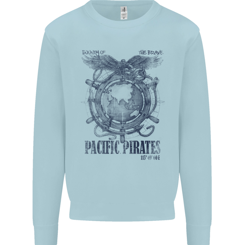 Pacific Pirates Sailing Sailor Boat Mens Sweatshirt Jumper Light Blue