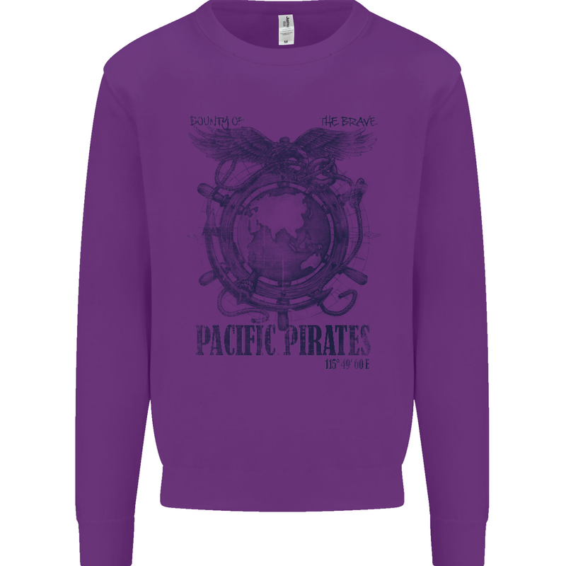 Pacific Pirates Sailing Sailor Boat Mens Sweatshirt Jumper Purple