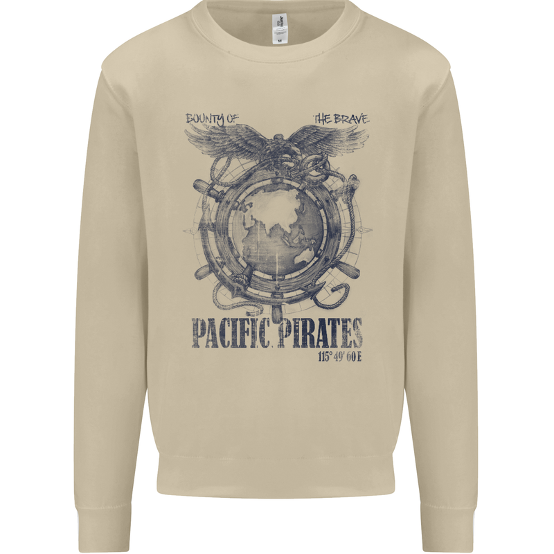 Pacific Pirates Sailing Sailor Boat Mens Sweatshirt Jumper Sand