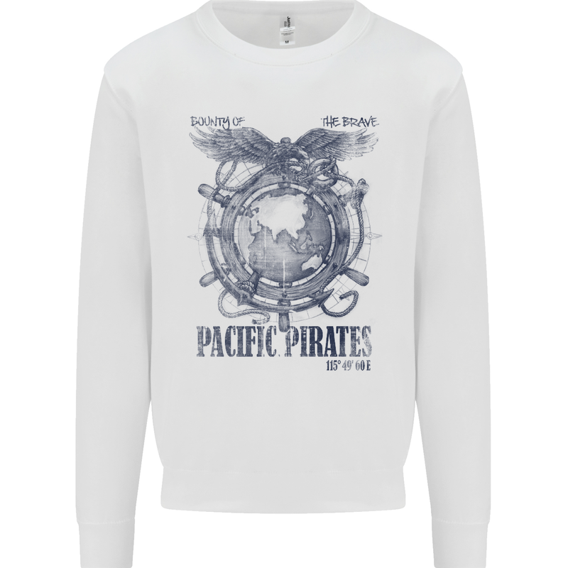 Pacific Pirates Sailing Sailor Boat Mens Sweatshirt Jumper White