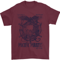 Pacific Pirates Sailing Sailor Boat Mens T-Shirt Cotton Gildan Maroon