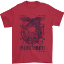 Pacific Pirates Sailing Sailor Boat Mens T-Shirt Cotton Gildan Red