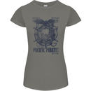 Pacific Pirates Sailing Sailor Boat Womens Petite Cut T-Shirt Charcoal