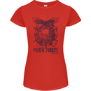 Pacific Pirates Sailing Sailor Boat Womens Petite Cut T-Shirt Red