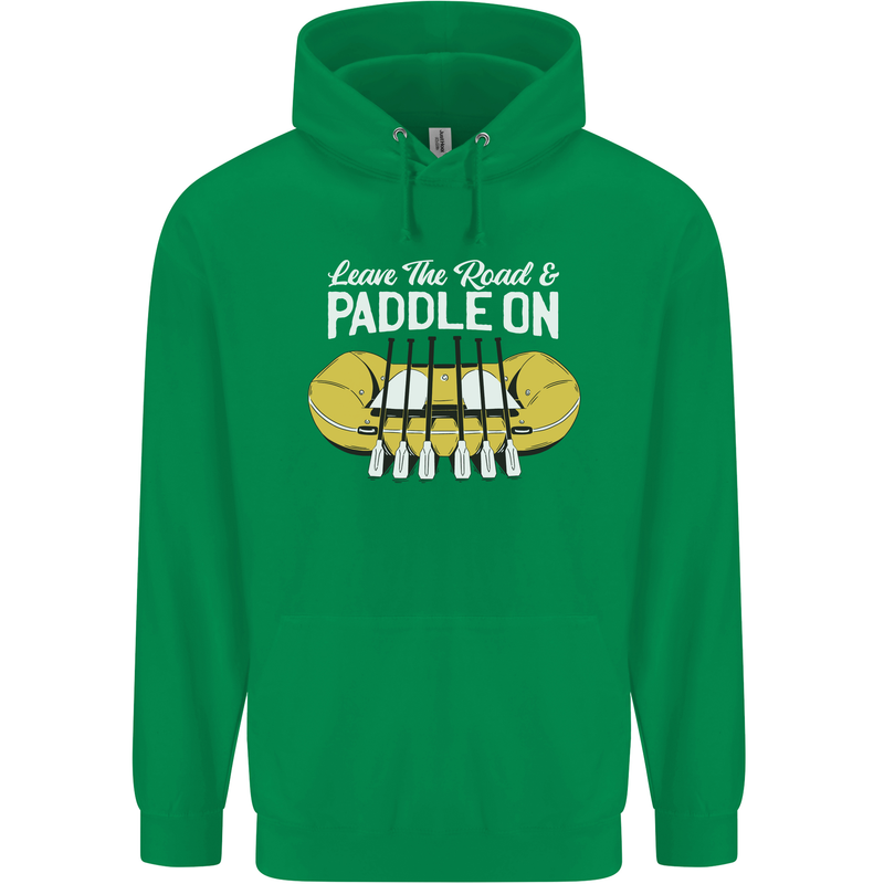 Paddle On Funny White Water Rafting Dinghy Childrens Kids Hoodie Irish Green