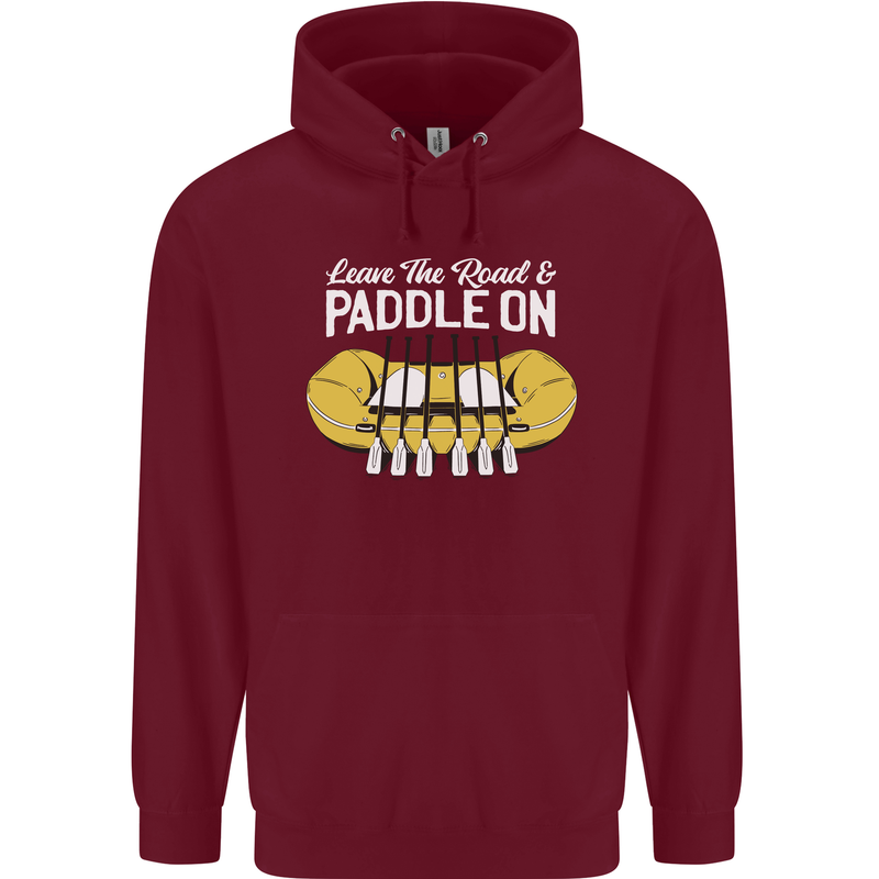 Paddle On Funny White Water Rafting Dinghy Childrens Kids Hoodie Maroon