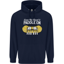 Paddle On Funny White Water Rafting Dinghy Childrens Kids Hoodie Navy Blue