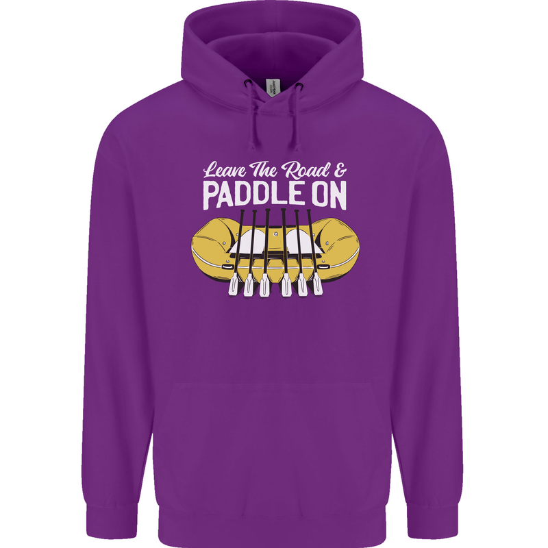 Paddle On Funny White Water Rafting Dinghy Childrens Kids Hoodie Purple