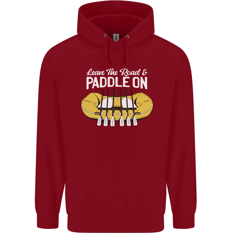 Paddle On Funny White Water Rafting Dinghy Childrens Kids Hoodie Red