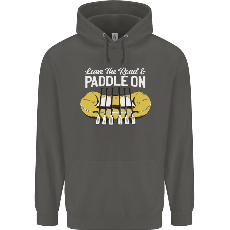 Paddle On Funny White Water Rafting Dinghy Childrens Kids Hoodie Storm Grey