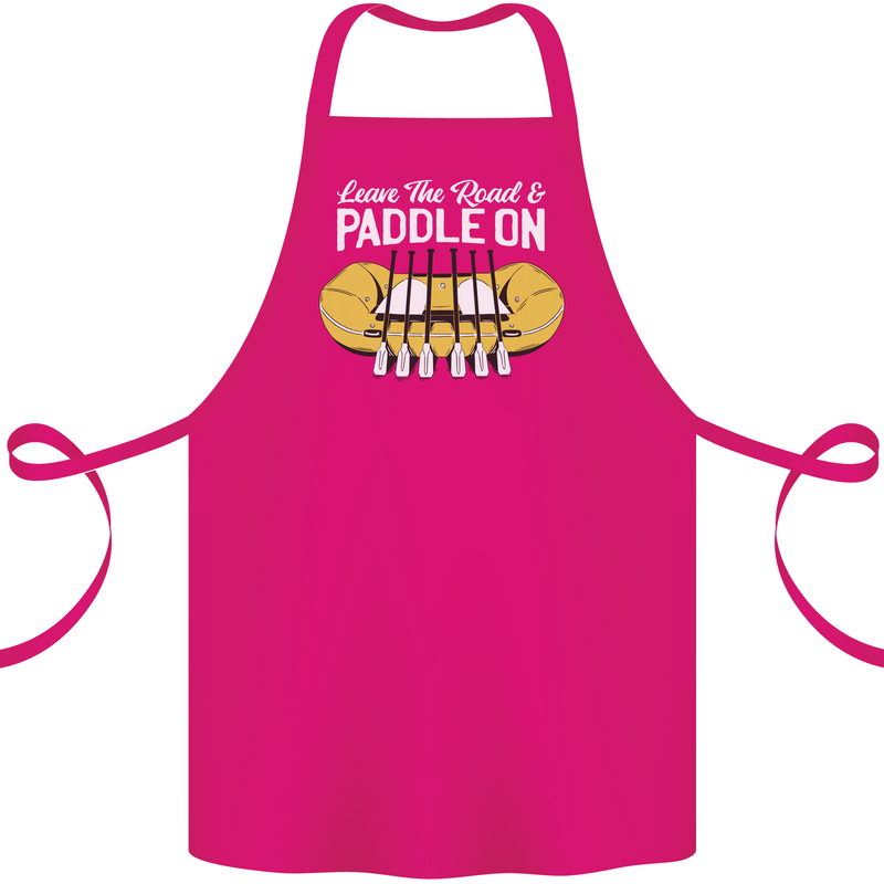 Paddle On Funny White Water Rafting Dinghy Cotton Apron 100% Organic Pink